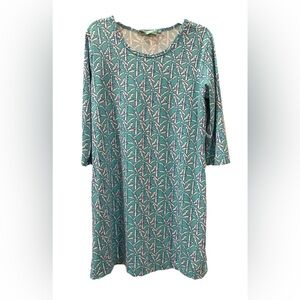 Anthony’s Resort - Elegant Teal Patterned Dress